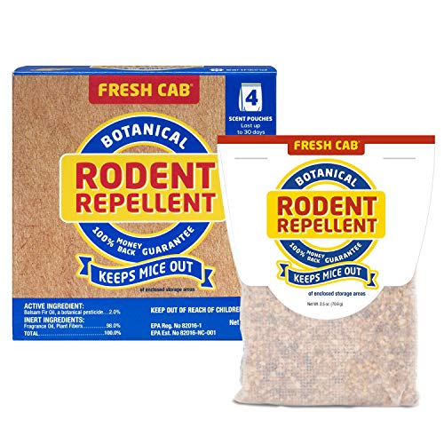 Fresh Cab Botanical Rodent Repellent - Environmentally Friendly, Keeps Mice Out, 12 Scent Pouches